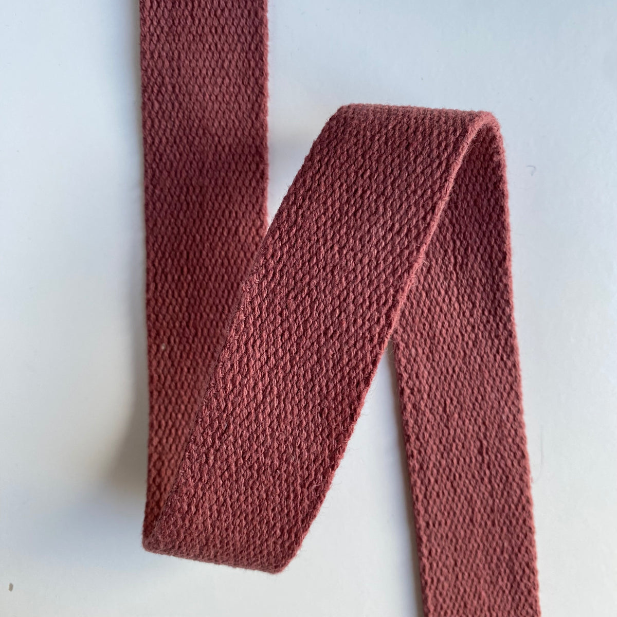 30mm wide cotton bag webbing in terracotta