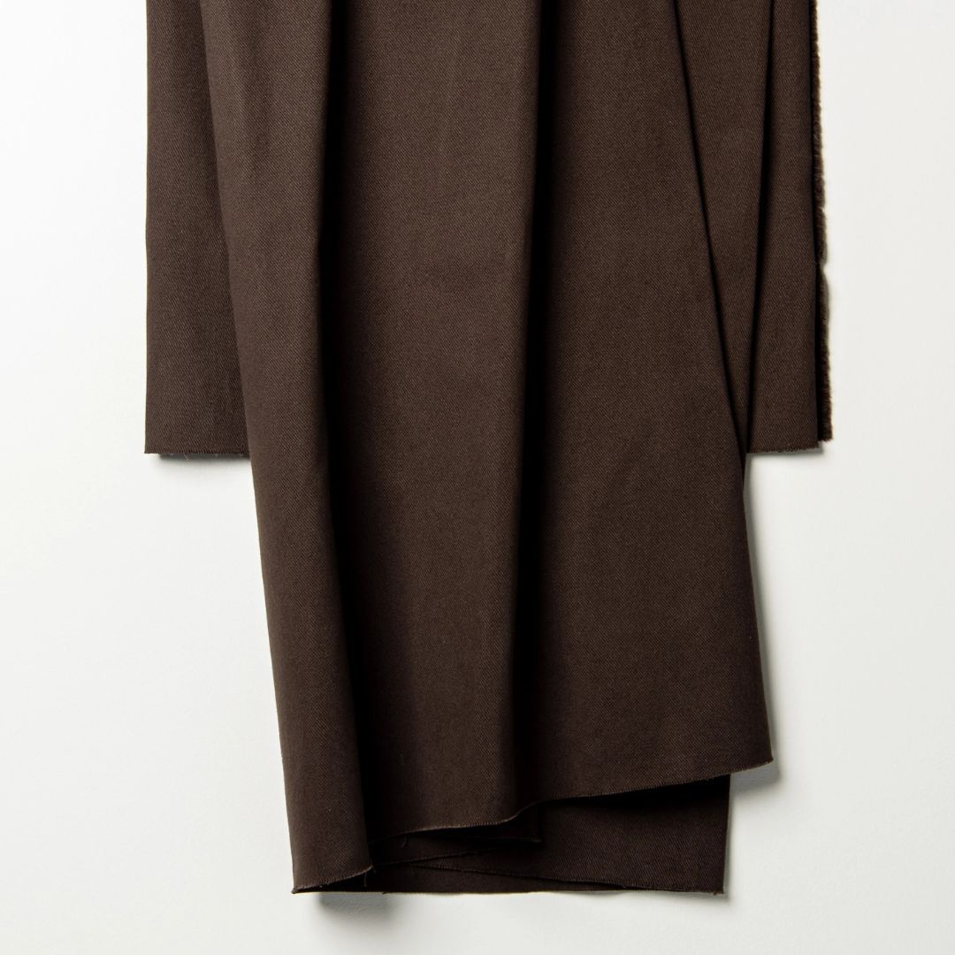 Gabardine Twill Fabric - Oat Chocolate - Atelier Brunette