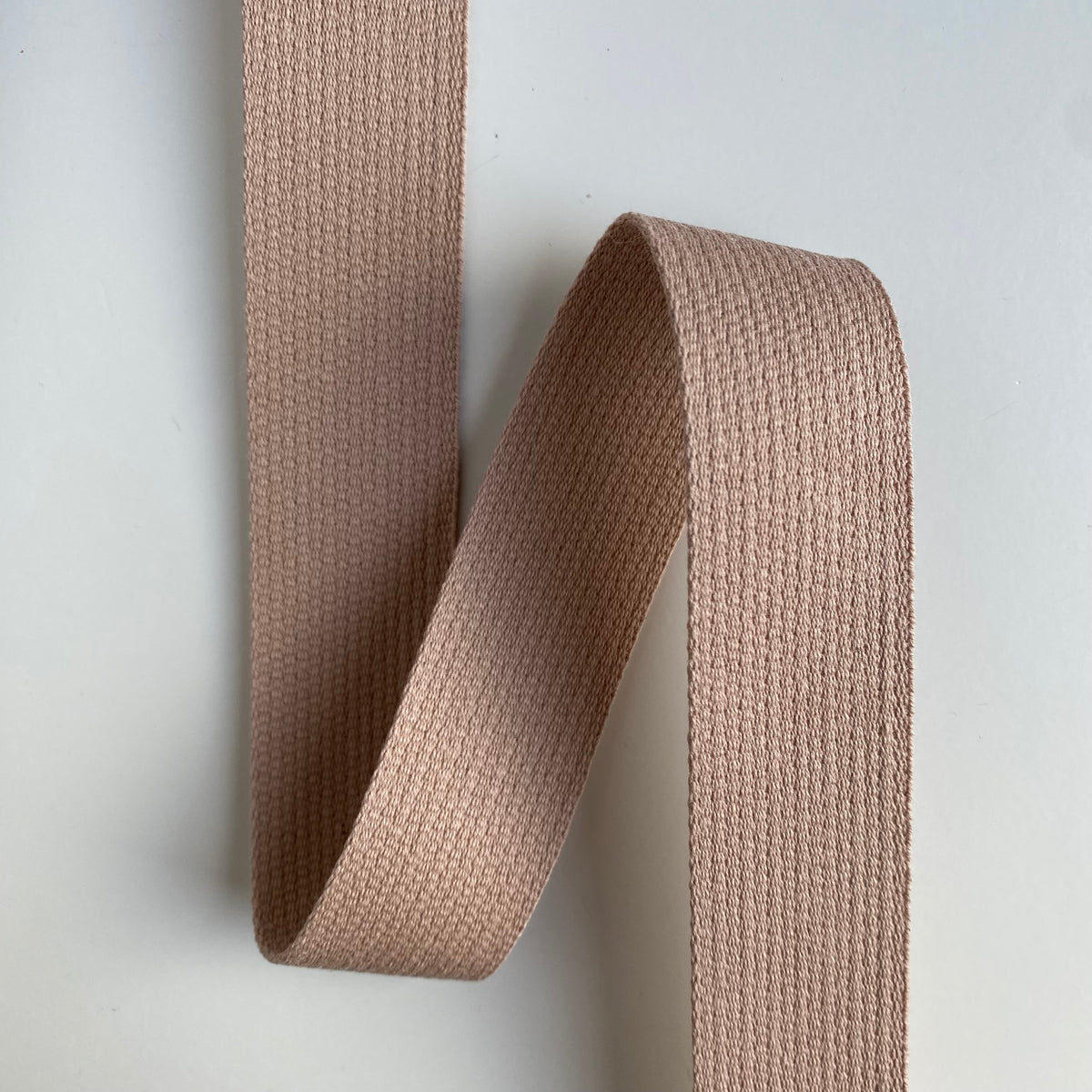 30mm wide cotton bag webbing in biscuit beige