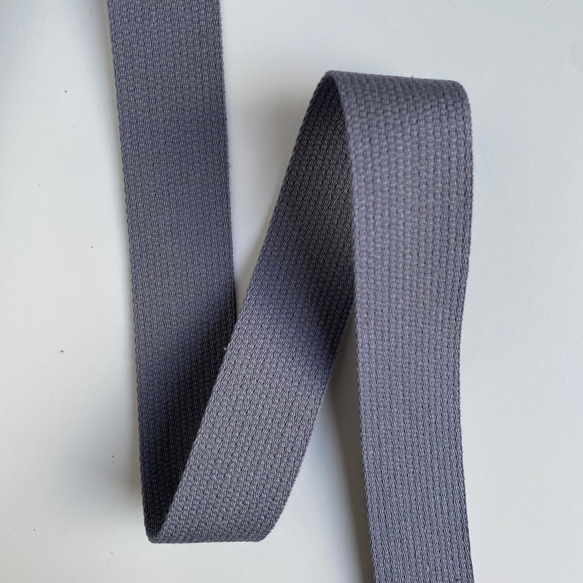 30mm wide cotton bag webbing in grey