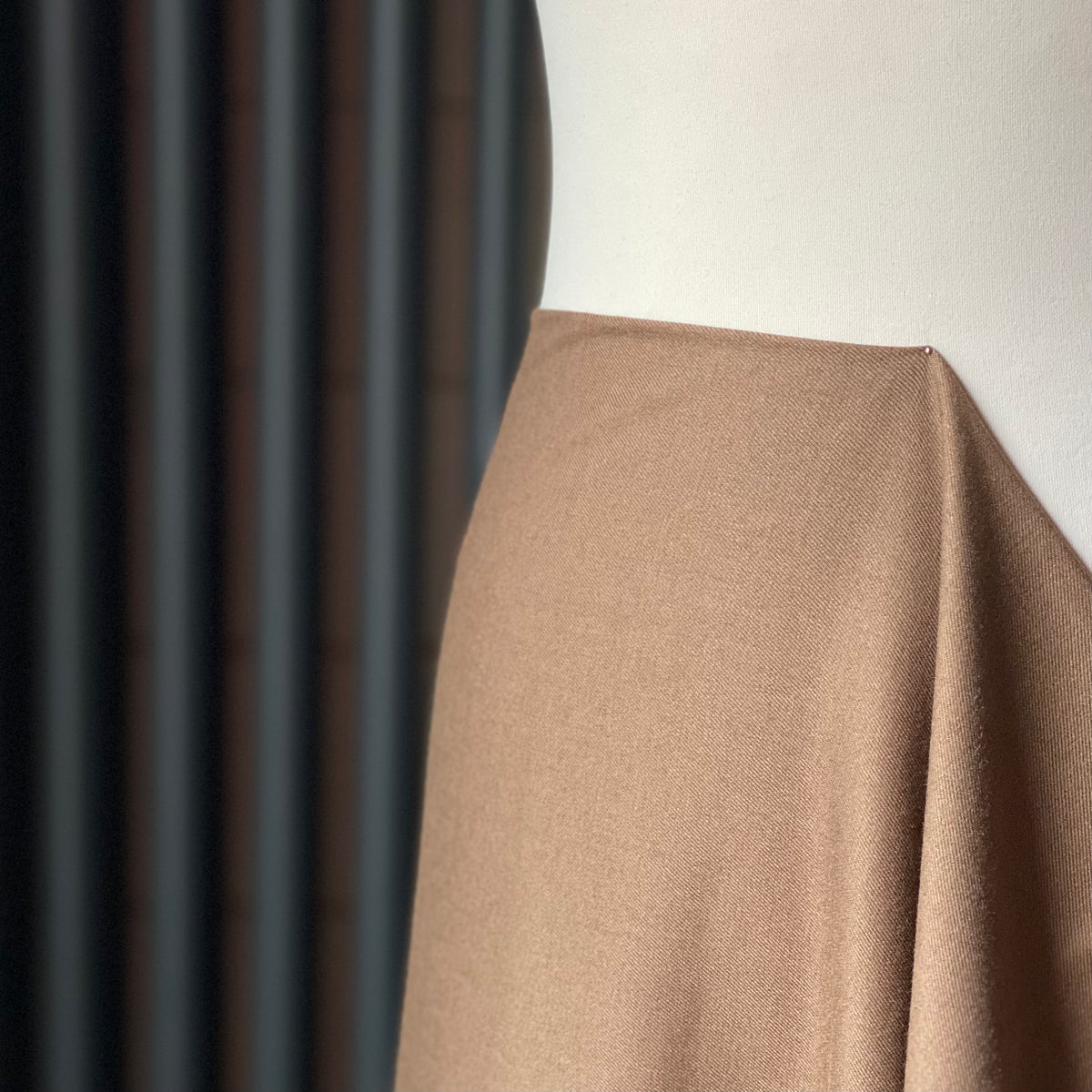Recycled Stretch Bamboo Twill Fabric - Brown - Priced per 0.5 metre