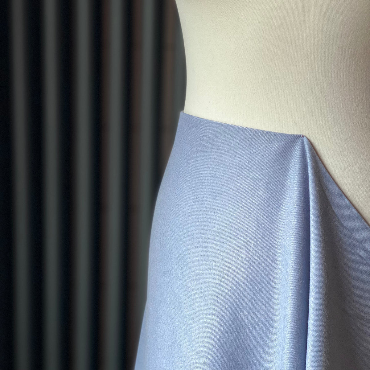 Recycled Stretch Bamboo Twill Fabric - Chambray - Priced per 0.5 metre