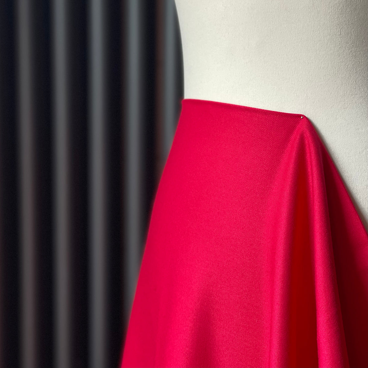 Recycled Stretch Bamboo Twill Fabric - Carmine Red - Priced per 0.5 metre