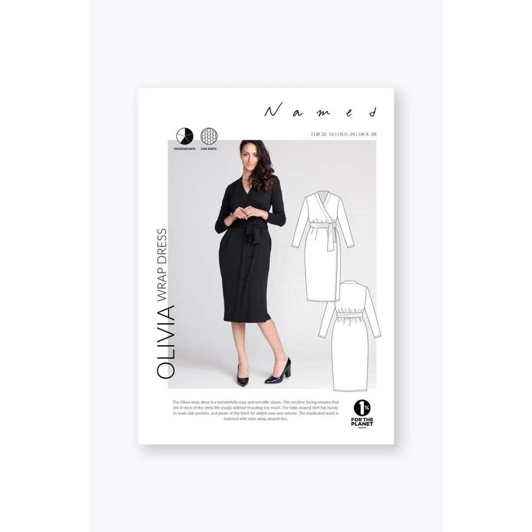 Olivia Wrap Dress Sewing Pattern by Named Clothing