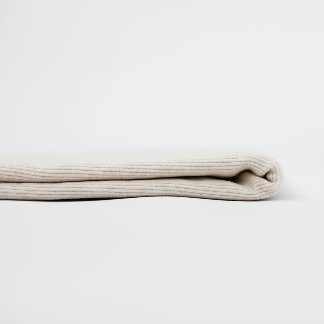 See You At Six - Cotton Ribbing Fabric - Tofu Beige