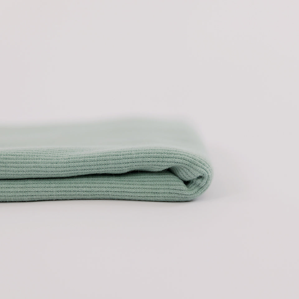 See You At Six - Cotton Ribbing Fabric - Green Surf - Priced per 0.5 metre