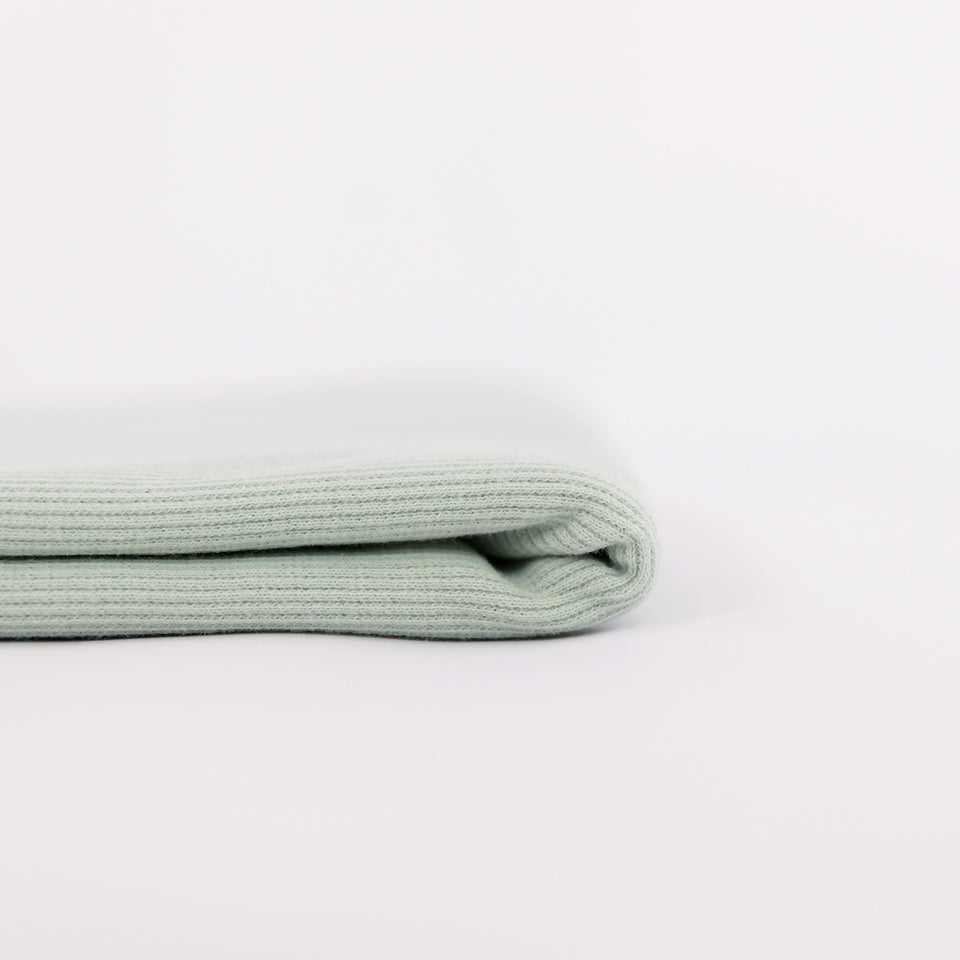 See You At Six - Cotton Ribbing Fabric - Light Misty Green - Priced per 0.5 metre