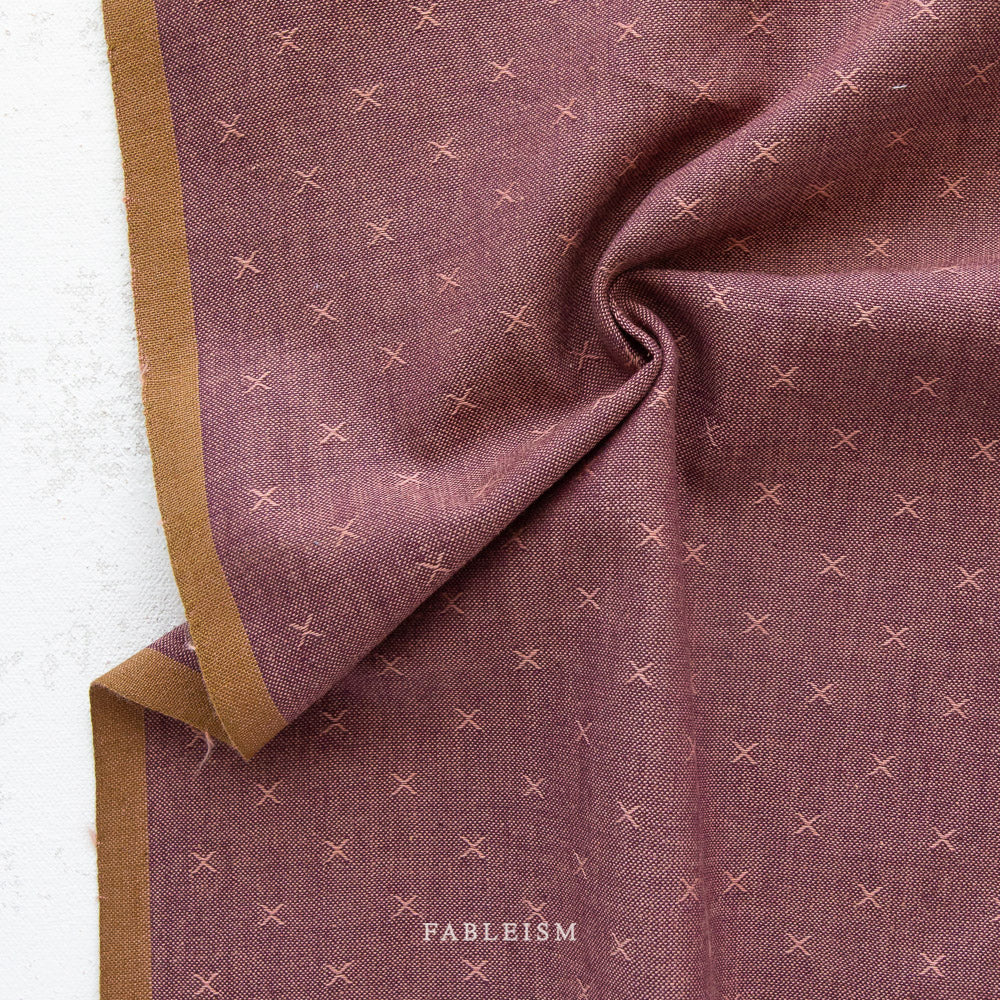 Fableism Sprout Woven Fabric - Mulberry - Priced per 0.5 metre