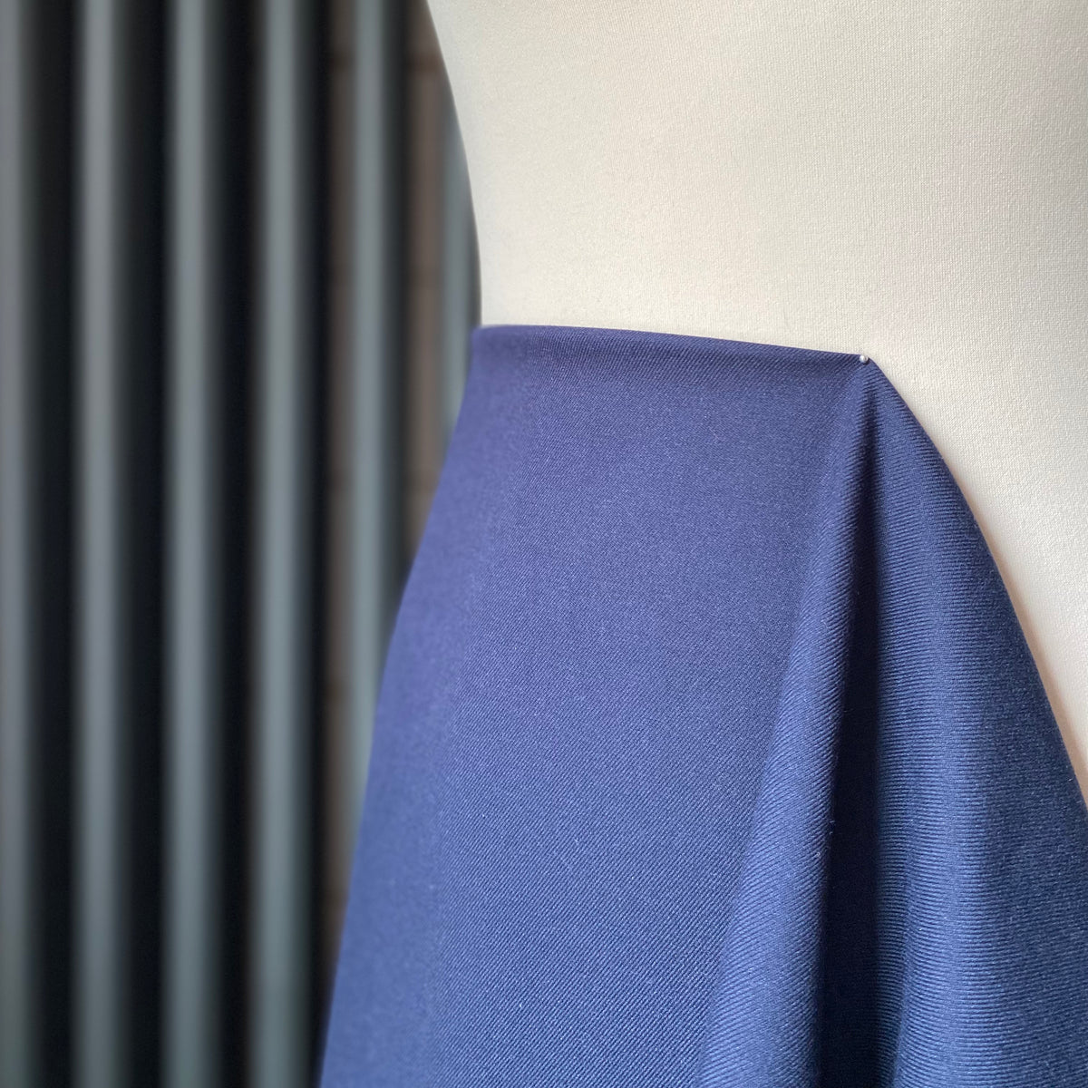 Recycled Stretch Bamboo Twill Fabric - Navy - Priced per 0.5 metre
