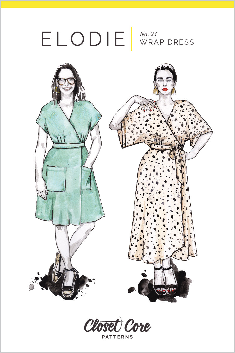 Elodie Wrap Dress Sewing Pattern by Closet Core