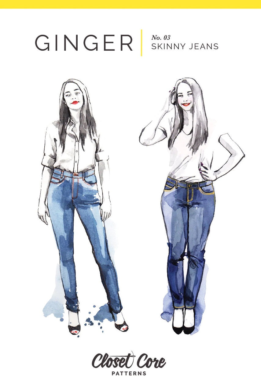 Ginger Skinny Jeans Sewing Pattern by Closet Core