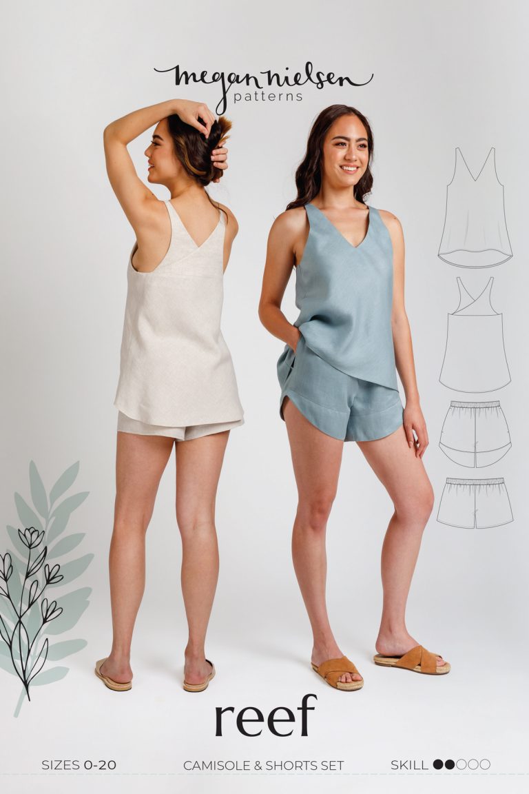 Reef Camisole and Shorts Set by Megan Nielsen Patterns