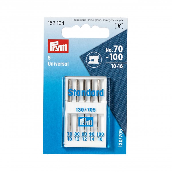 Prym standard sewing machine needles, 130/705, 70-100, assorted