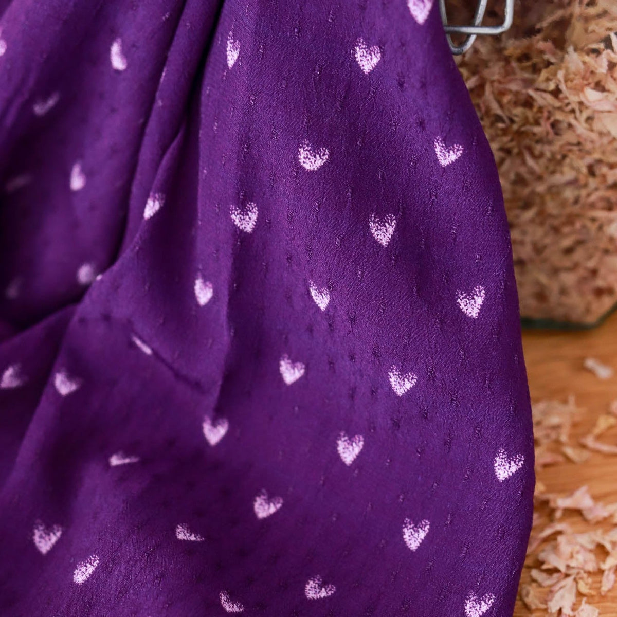 Lise Tailor Dotted Viscose Crepe Fabric - Heart To Take - Priced per 0.5 metre