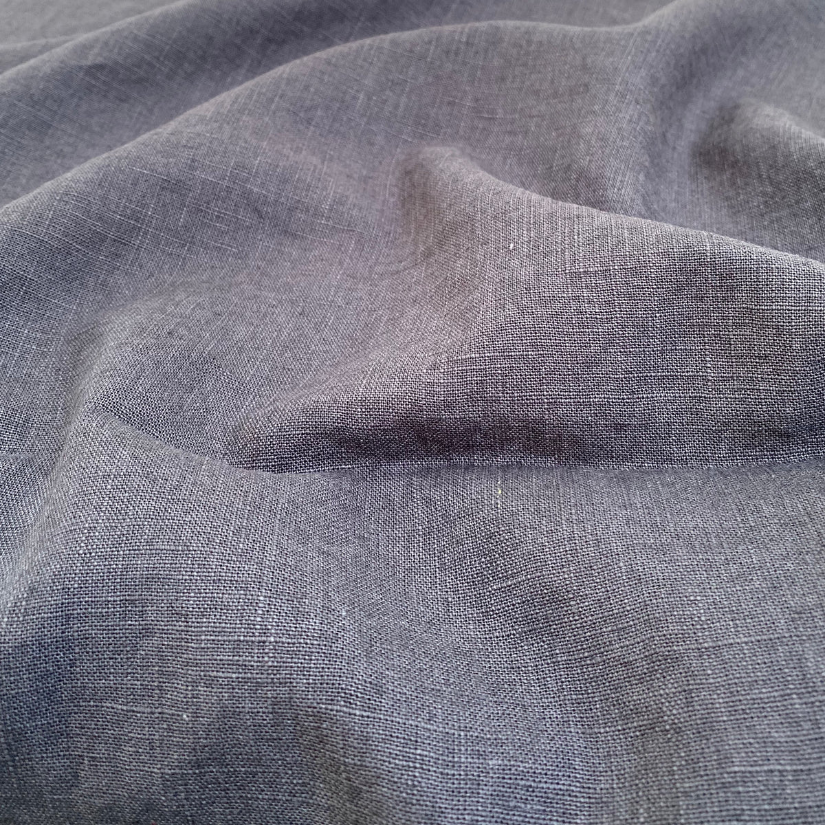 Enzyme Washed Linen Fabric - Anthracite Grey - 0.5 metre