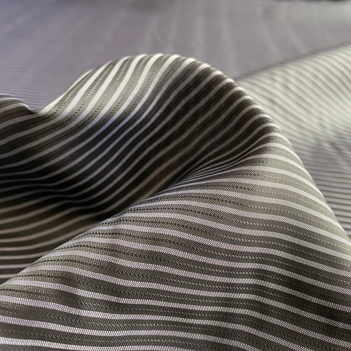 Cupro Viscose Lining Fabric - Black/Grey Stripes - Priced Per 0.5 metre