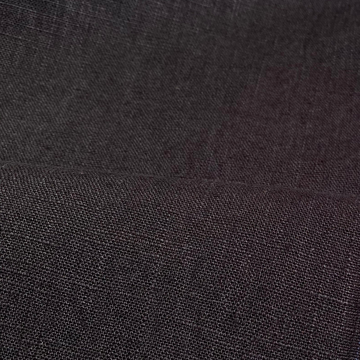 Enzyme Washed Linen Fabric - Black - 0.5 metre