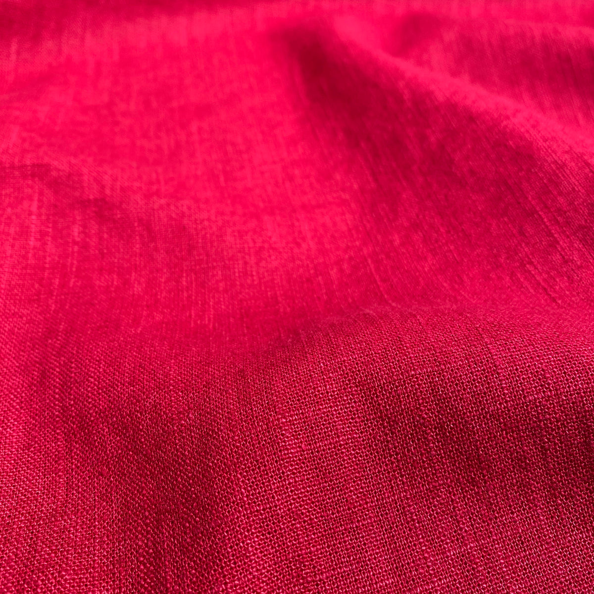 Enzyme Washed Linen Fabric - Cherry Red - 0.5 metre