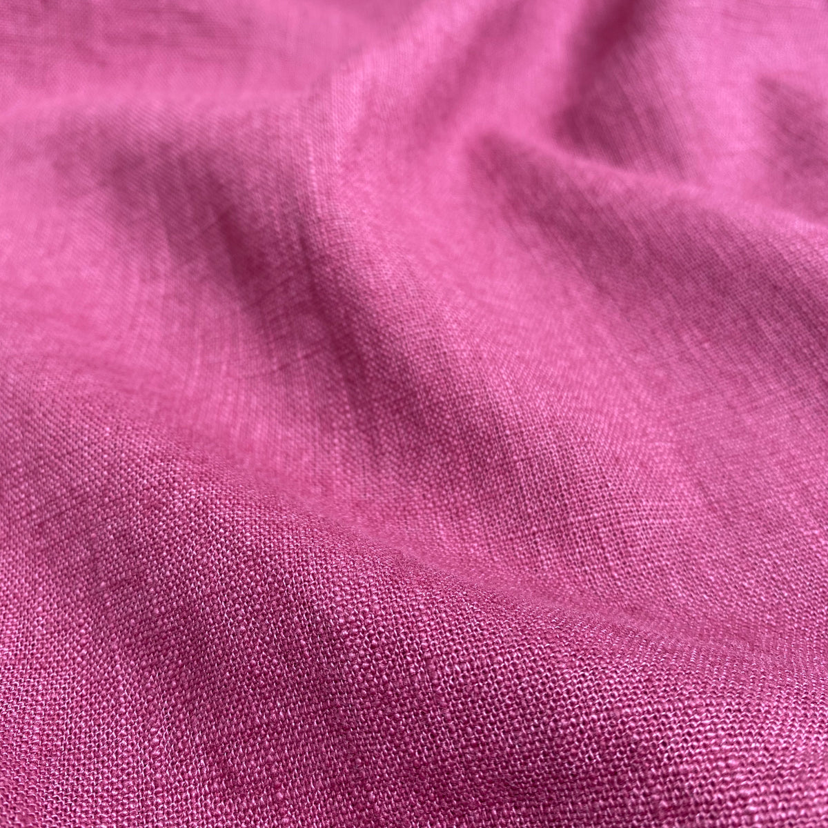 Enzyme Washed Linen Fabric - Cerise Pink - 0.5 metre