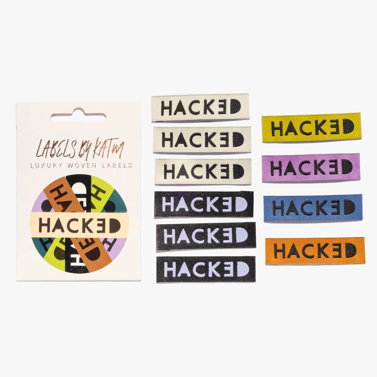 HACKED by KATM - Pack of 10 Woven Labels