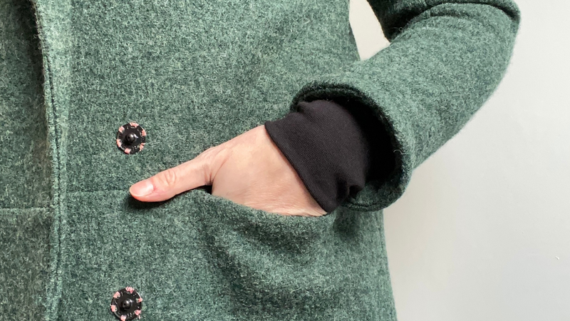 Pattern Hack:  How to add Storm Cuffs to the Yates Coat