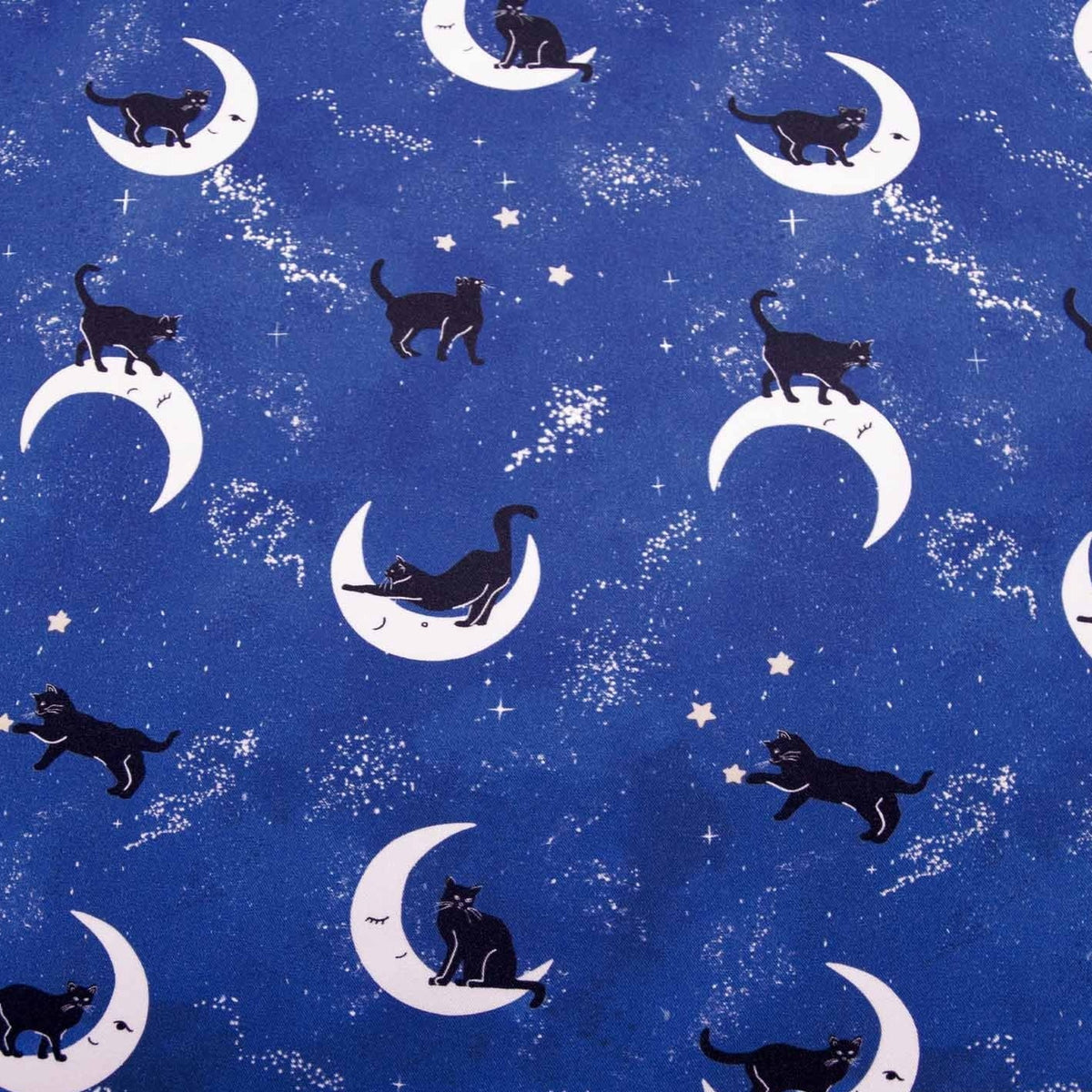 Cats & Moon Viscose with Lenzing™️ EcoVero™️ fibres - Blue - 0.5 metre