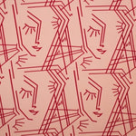 Face Lines - Cotton Poplin Fabric - 0.5 metre