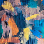 Brush Strokes Teal - Viscose fabric with Lenzing™️ EcoVero™️ fibres - 0.5 metre