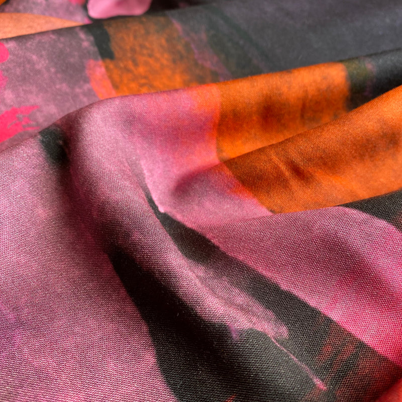 Brush Strokes Mauve - Viscose fabric with Lenzing™️ EcoVero™️ fibres - 0.5 metre