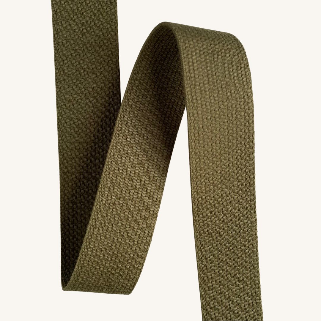 Bag Cotton Webbing/Strapping (30mm) - Khaki Green