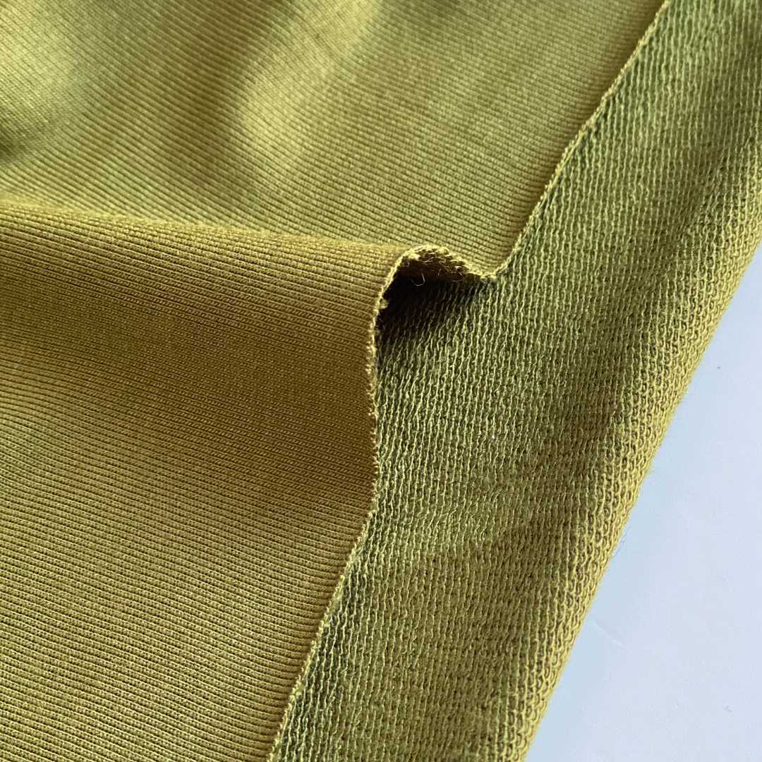 Bamboo French Terry Fabric - Olive Green - 0.5 metre