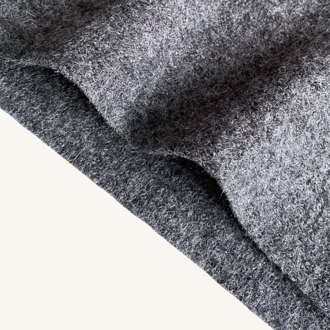 Boiled Wool - Dark Grey Melange - Priced per 0.5 metre