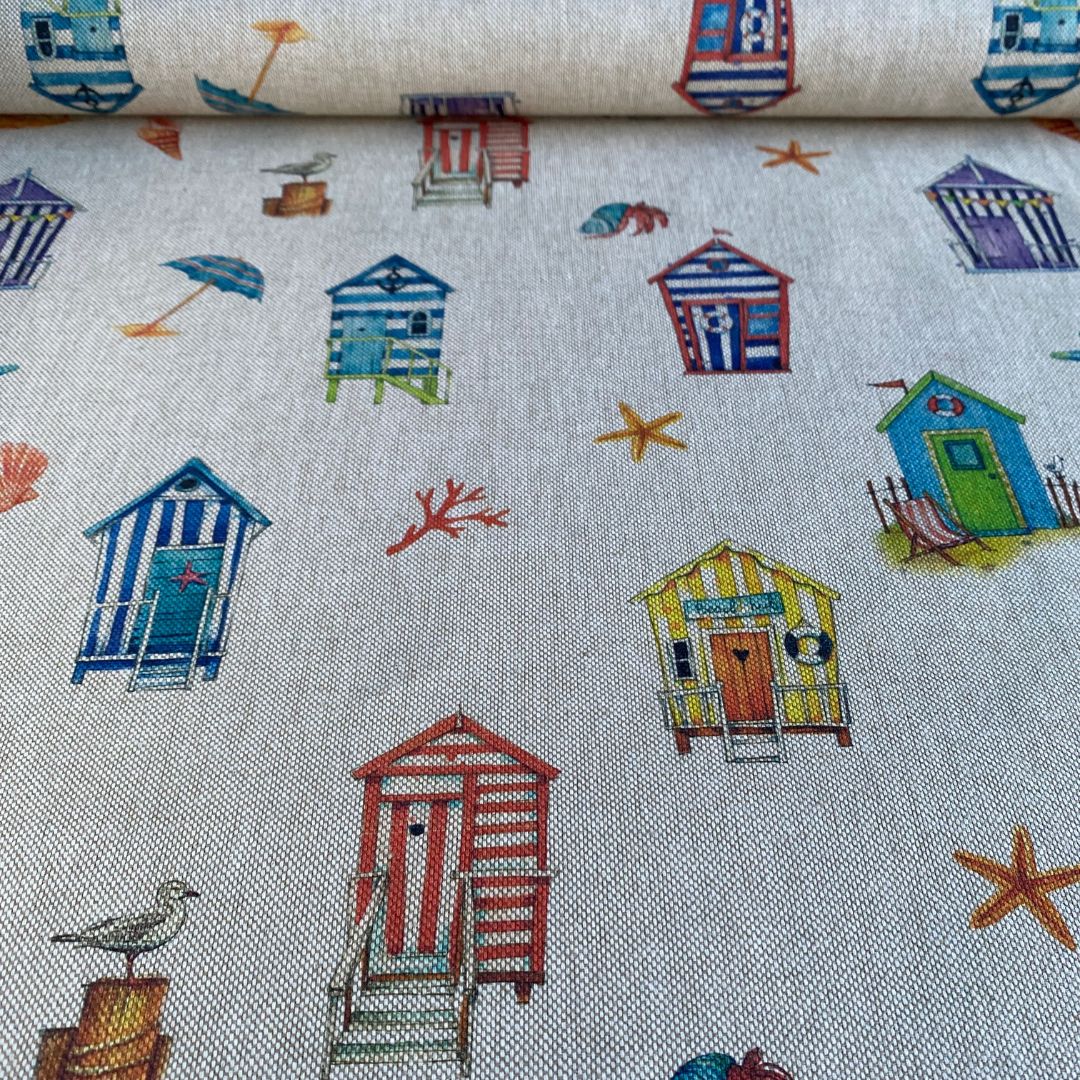 Cotton Canvas Fabric – Beach Huts