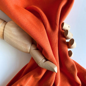 Cotton Tubular Cuff Ribbing - Orange