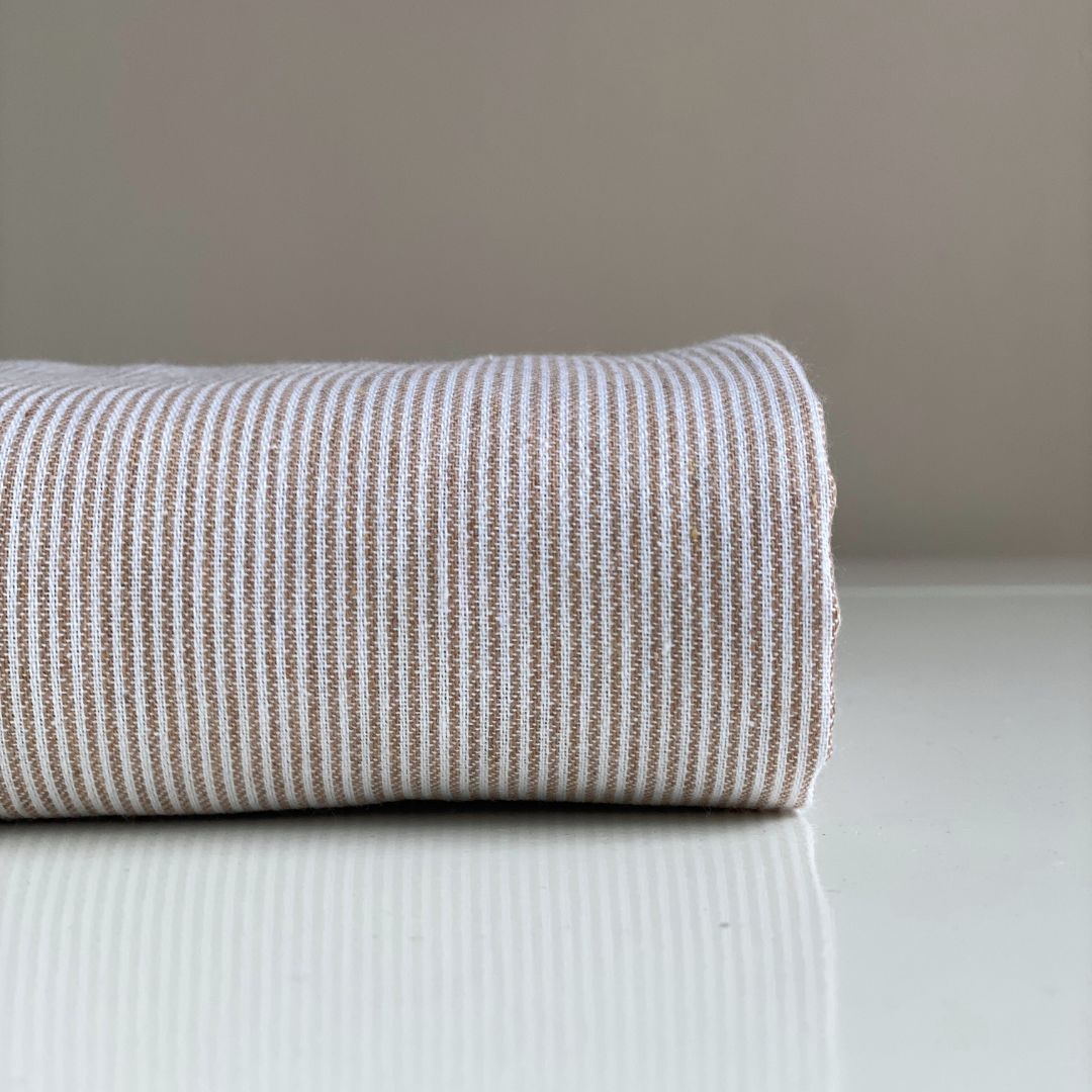 Cotton Mix Fabric - Sand Stripe