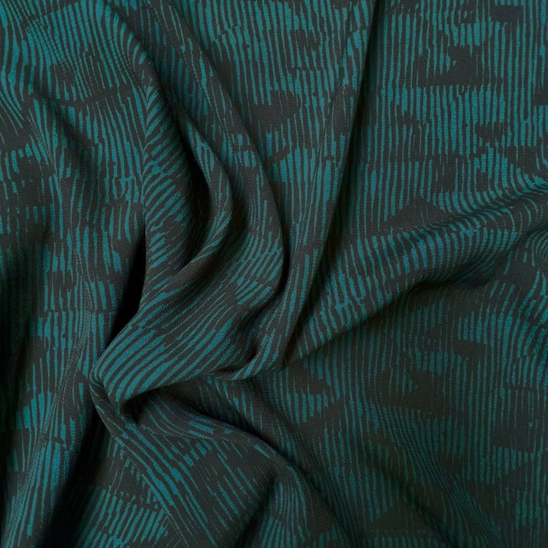 Cousette - Viscose Crepe Fabric - Mystic Green Enchantment
