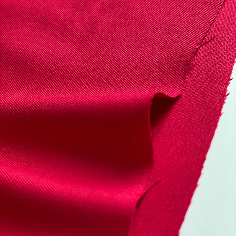 Recycled Stretch Bamboo Twill - Carmine Red - 0.5 metre