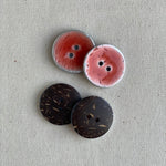 Coconut Shell Button - Pink Lacquered (23mm)