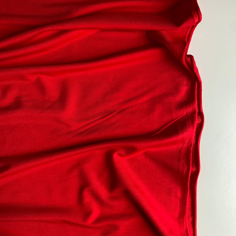 Bamboo French Terry - Bright Red - 0.5 metre