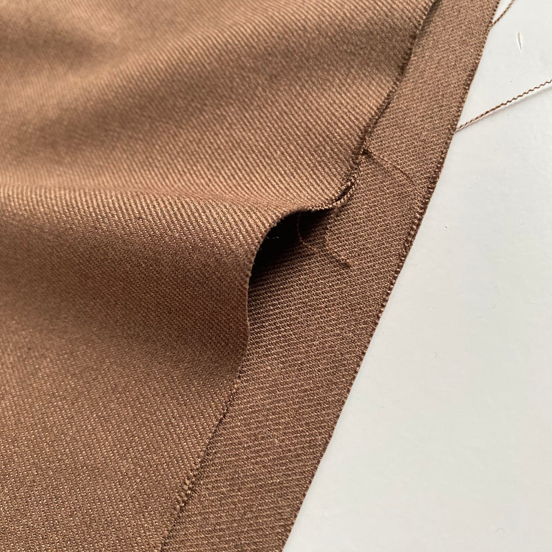 Recycled Stretch Bamboo Twill - Brown - 0.5 metre
