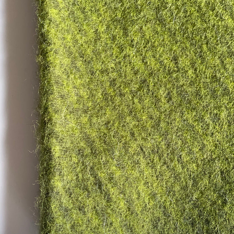 Fuzzy Wool Knit Coating Fabric - Moss Green - 0.5 metre
