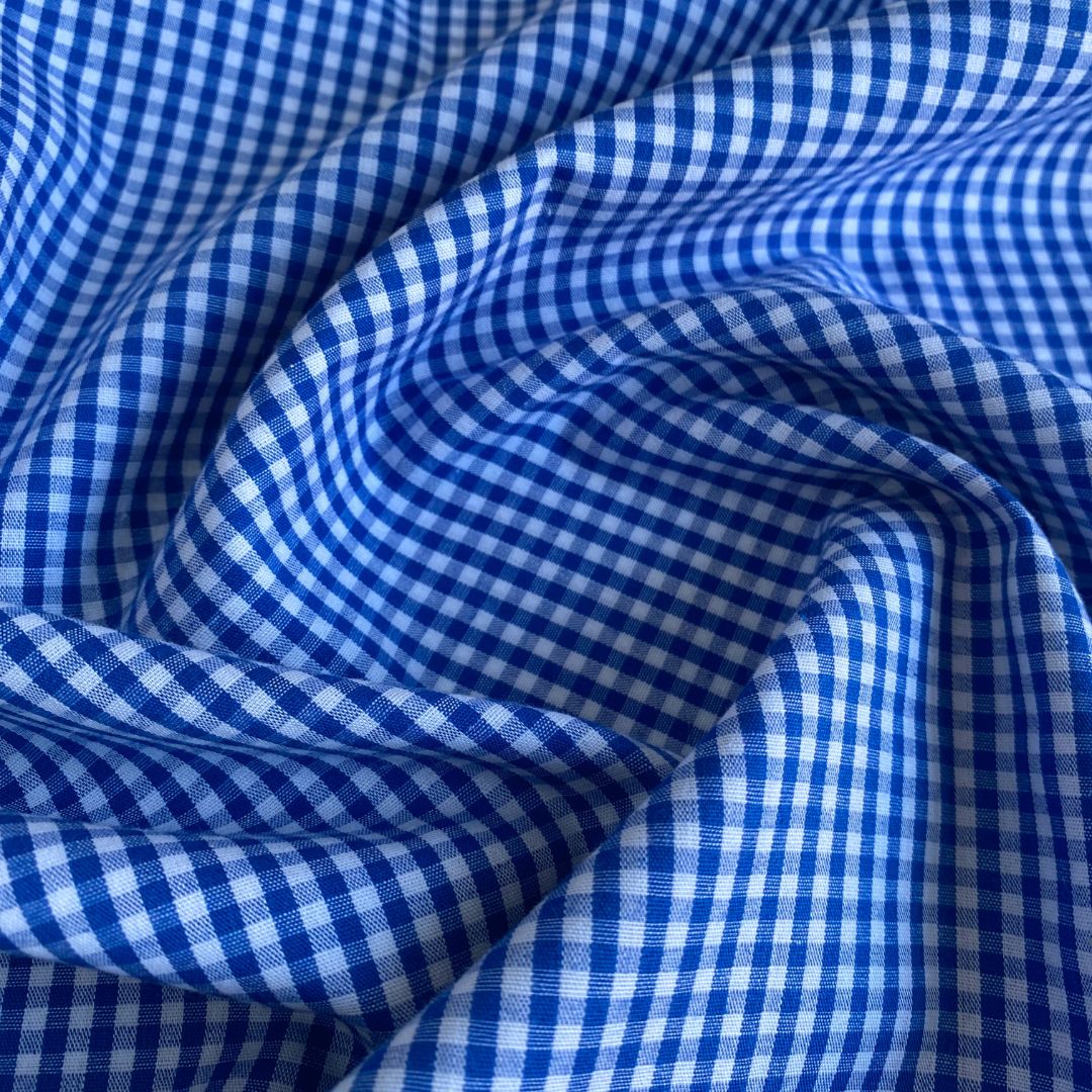 Gingham Cotton Fabric - Blue