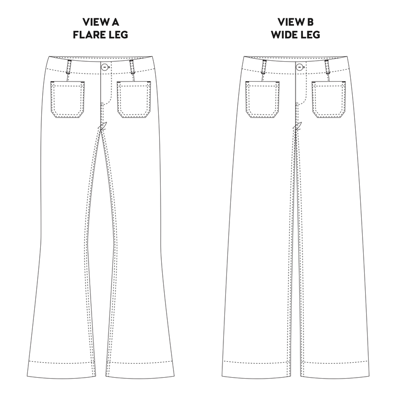 ISLE Jeans Sewing Pattern by Chalk & Notch