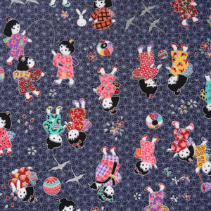 Japanese Cotton Fabric - Children at Play