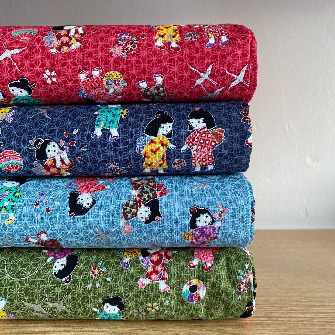 Japanese Cotton Fabric - Children at Play