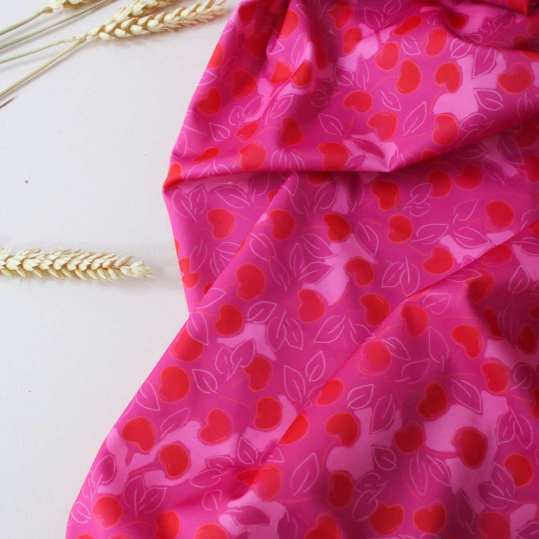 Lise Tailor Viscose Fabric - Cherry - Priced per 0.5 metre