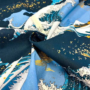 Japanese Cotton Fabric - Namiura Fuji