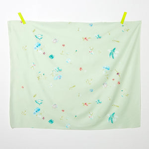 Cotton Silk Fabric - New Morning in Mint - by Nani IRO Kokka