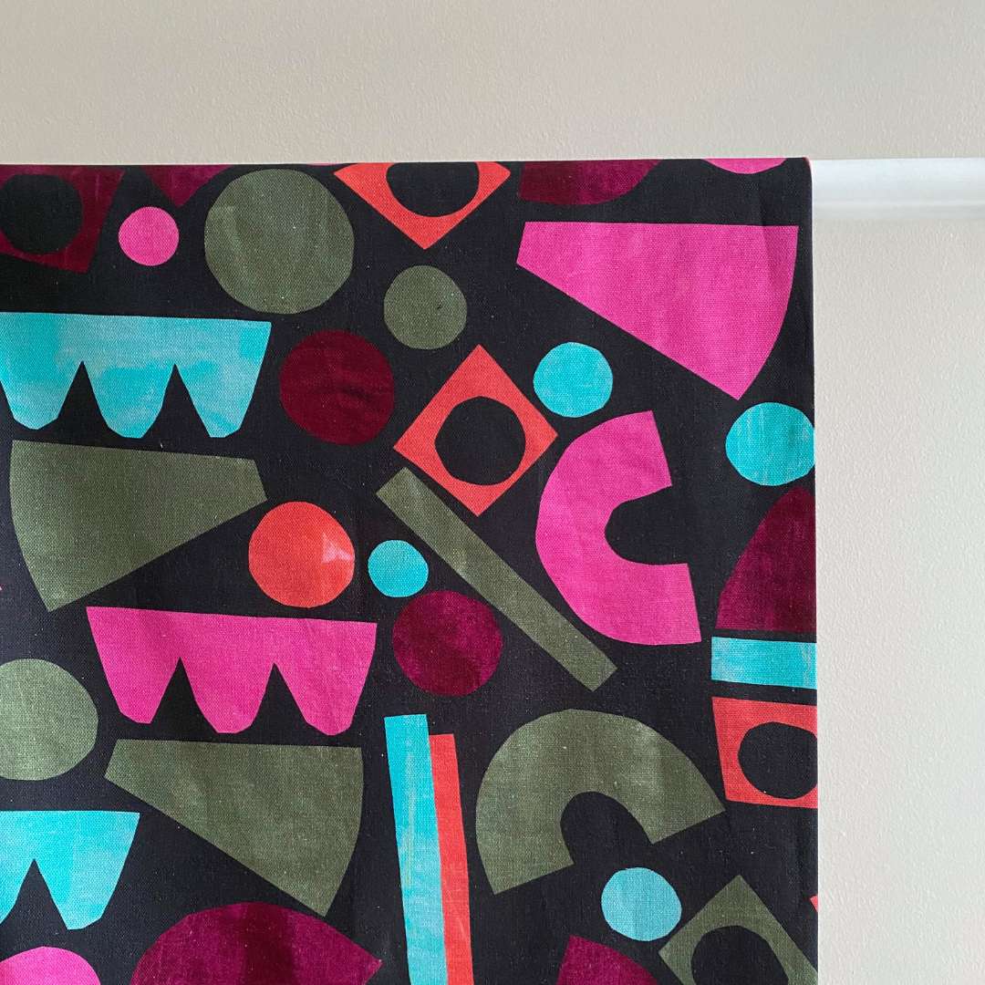 Nerida Hansen - Unstable Balance Jet Black - Cotton Canvas Fabric