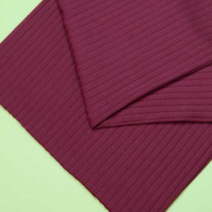 Organic Wide Derby Rib Knit Fabric - Fuchsia - Priced per 0.5 metre